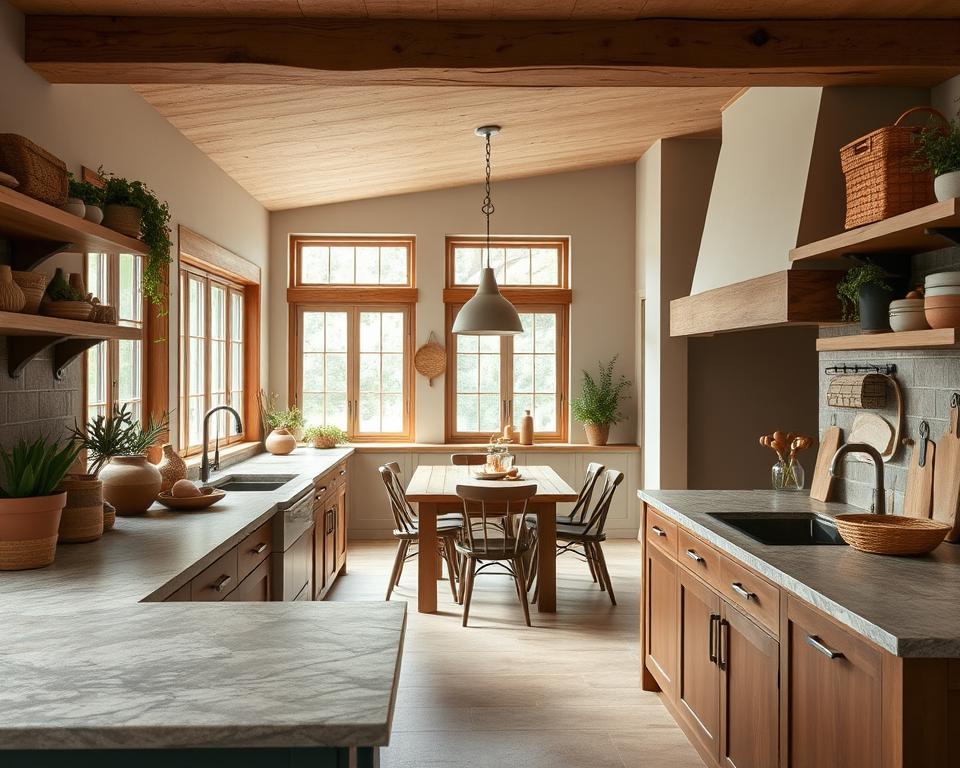 earthy color palette in kitchen