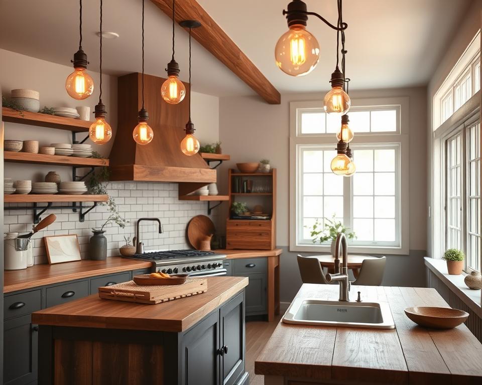 farmhouse kitchen lighting