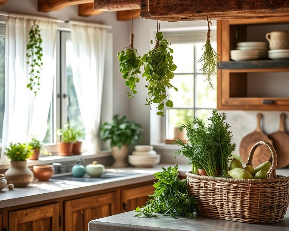 natural elements kitchen decor