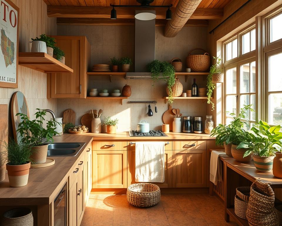 natural materials in kitchen